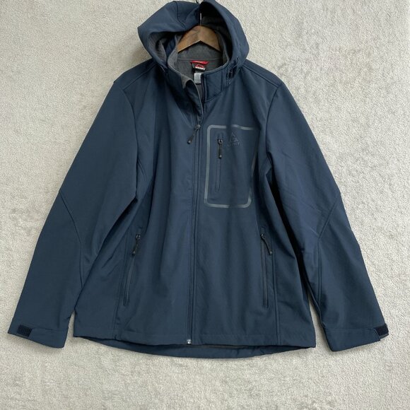 NWOT Gerry Men's XL Navy Hooded Soft Shell Fleece Lined Jacket - Picture 2 of 11